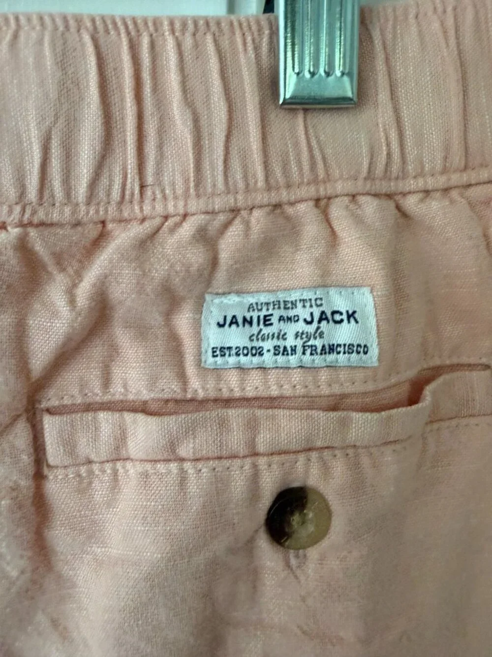 Boys Janie and Jack peach Coral Linen Summer Shorts size 12